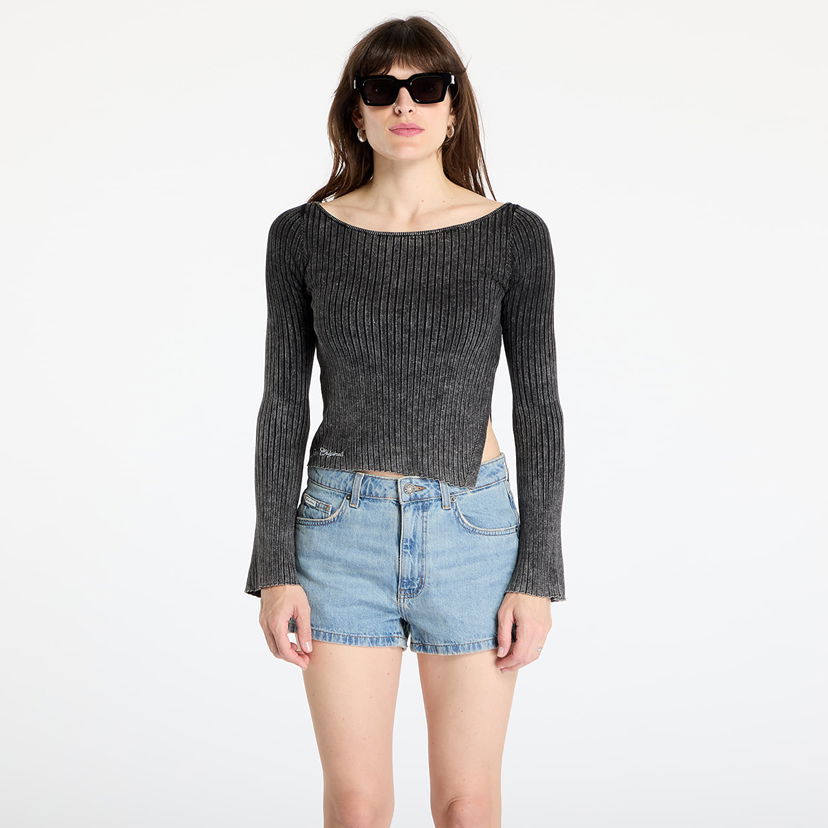 Kratke hlače GUESS GUESS Originals Go Ribbed Long Sleeve Top Crna | W5GR23Z2V62-JTMU