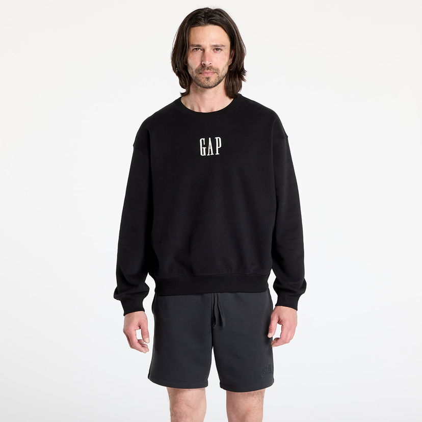 Dukserice GAP Corp Logo Crew Sweatshirt Crna | 648026-10