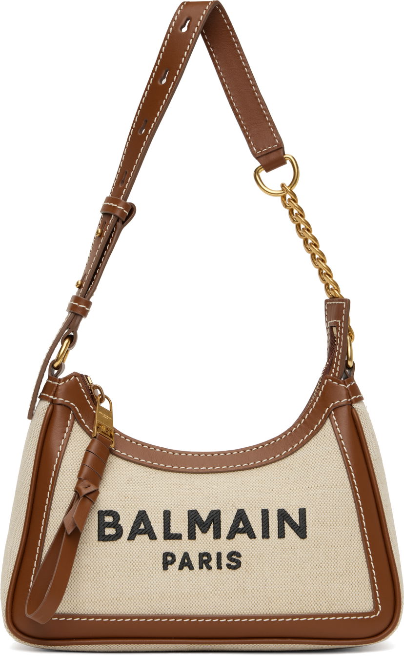 Ručna torbica Balmain Balmain B-Army Canvas Hobo Bag Bež | EN1BT743TCFE