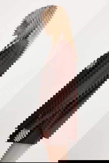 Košulja Sporty & Rich Sporty & Rich H&W Crest Oversized Relaxed Fit Shirt Smeđa | SI006612241BR03, 1