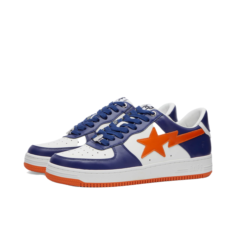 Tenisice i cipele BAPE A Bathing Ape Men's BAPE Sta Leather Sneakers in Blue, Size UK 10 | END. Clothing Tamnoplava | 001FWK301303M-BLU
