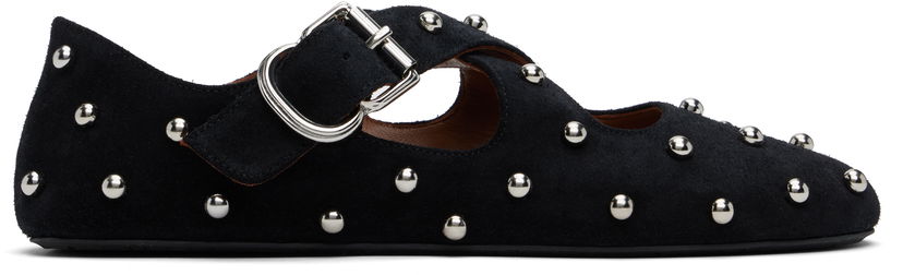 Haljina Alaïa ALAÏA Criss Cross Studded Ballerina Flats Crna | AA3A046CK284