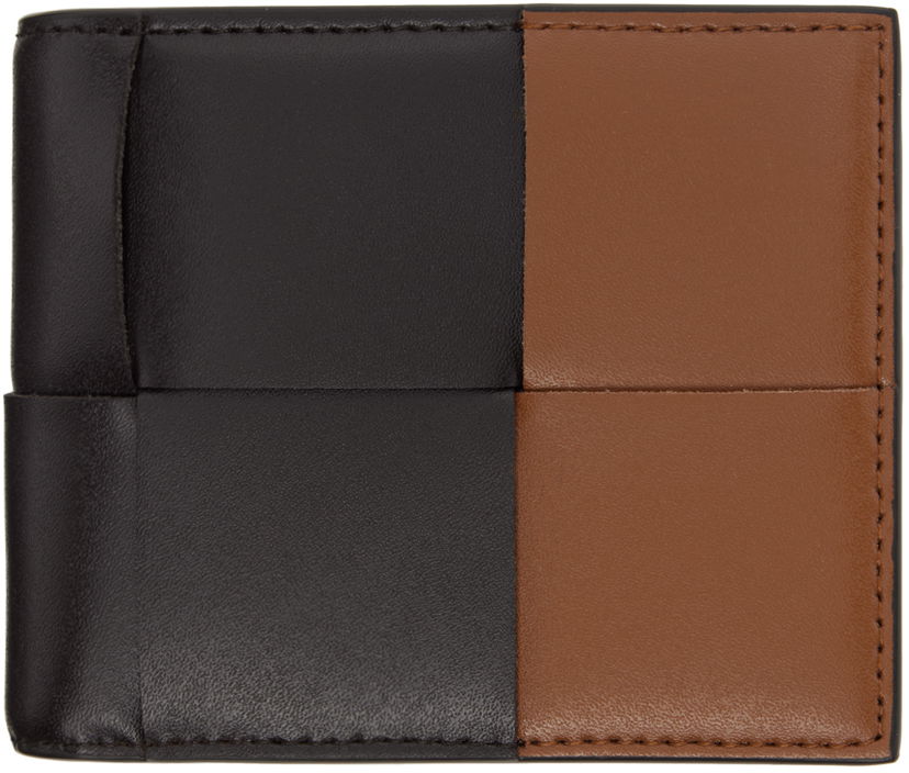Novčanik Bottega Veneta Black & Brown Cassette Bi-Fold Wallet Crna | 743004 V4HD3 2476