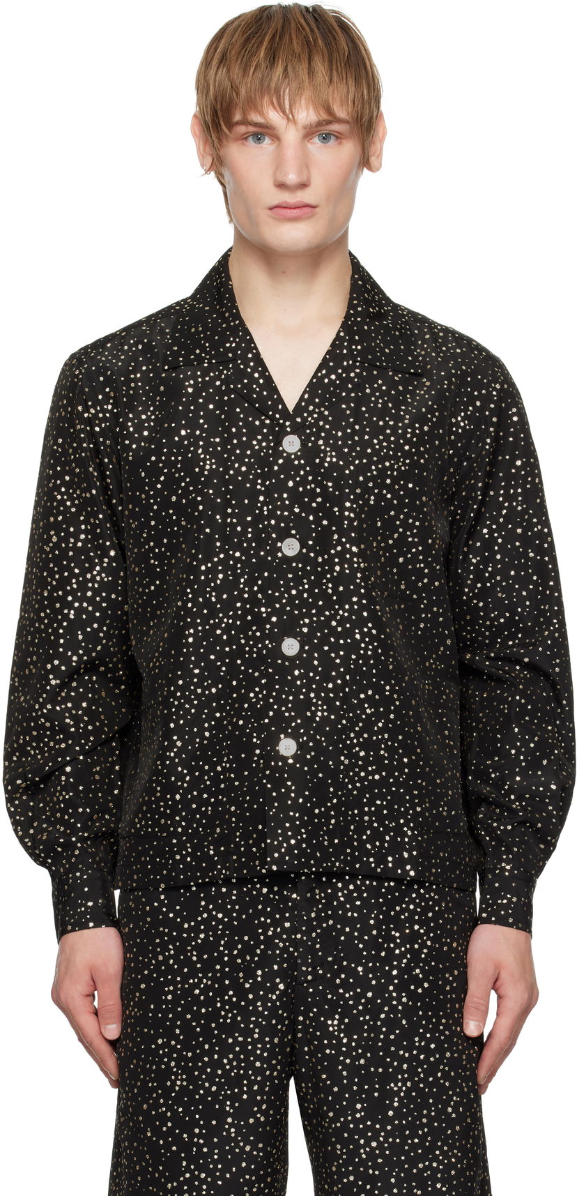 Košulja Bode Glitter Long Sleeve Shirt Crna | MRF24SH059