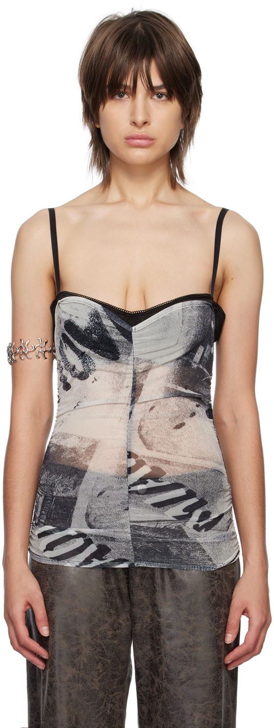 Majica bez rukava Miaou Miaou Renzo Semi-Sheer Printed Tank Top Višebojno | 7064PM1EYR