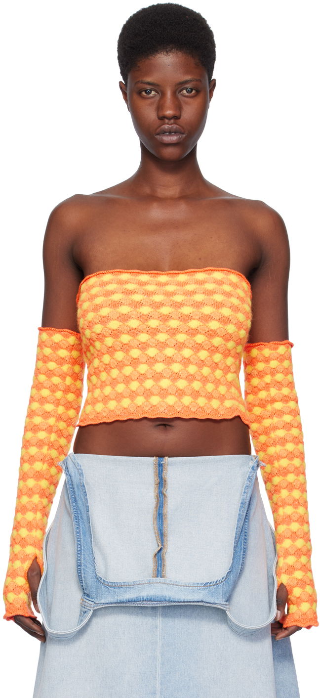 Crop top ERL ERL Jacquard Tube Top Narančasta | ERL07N102