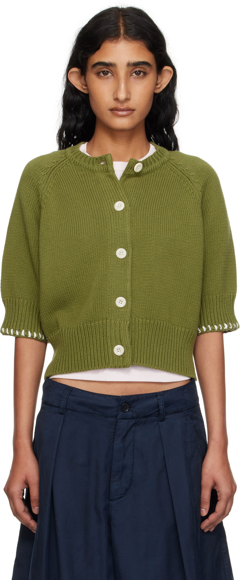 Džemper YMC YMC Kwai Knit Cardigan Zelena | Q8YMA