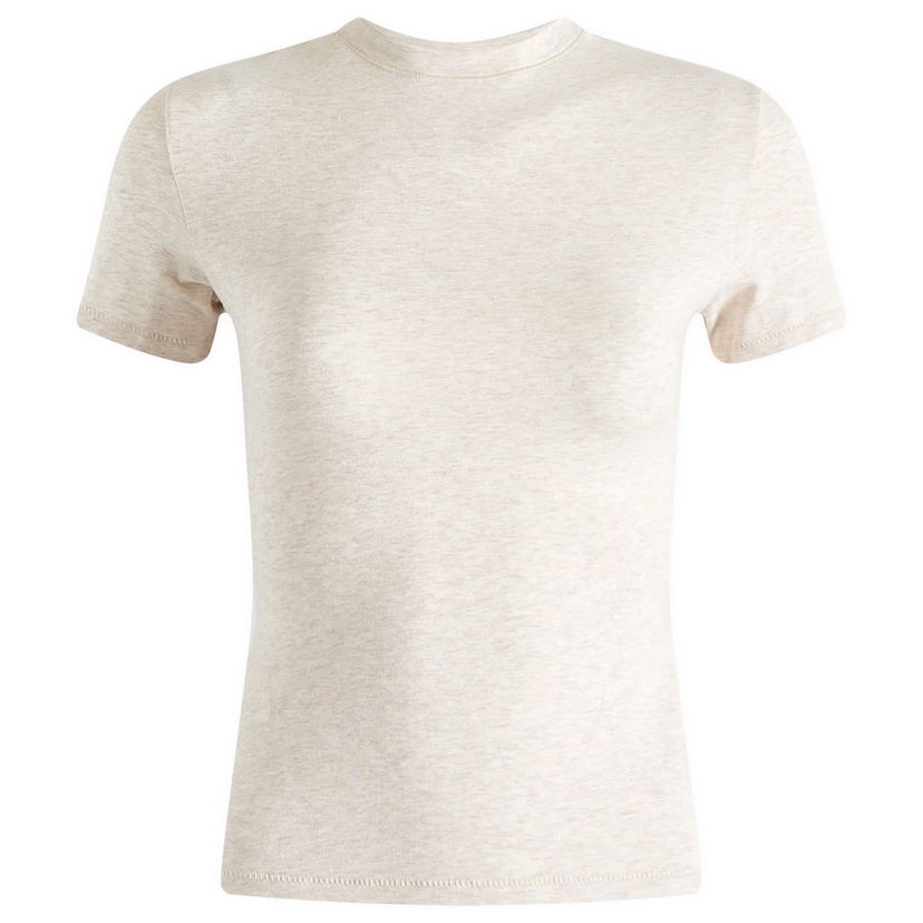 Majica kratkih rukava SKIMS SKIMS Cotton Jersey T-Shirt, Size Large Bež | AP-TSH-0638-OATHEATHER