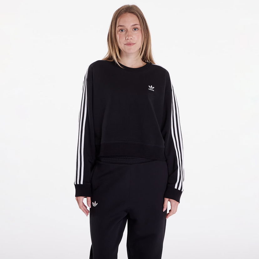 Dukserice adidas Originals 3 Stripes Classics Crew Black Crna | IR5522
