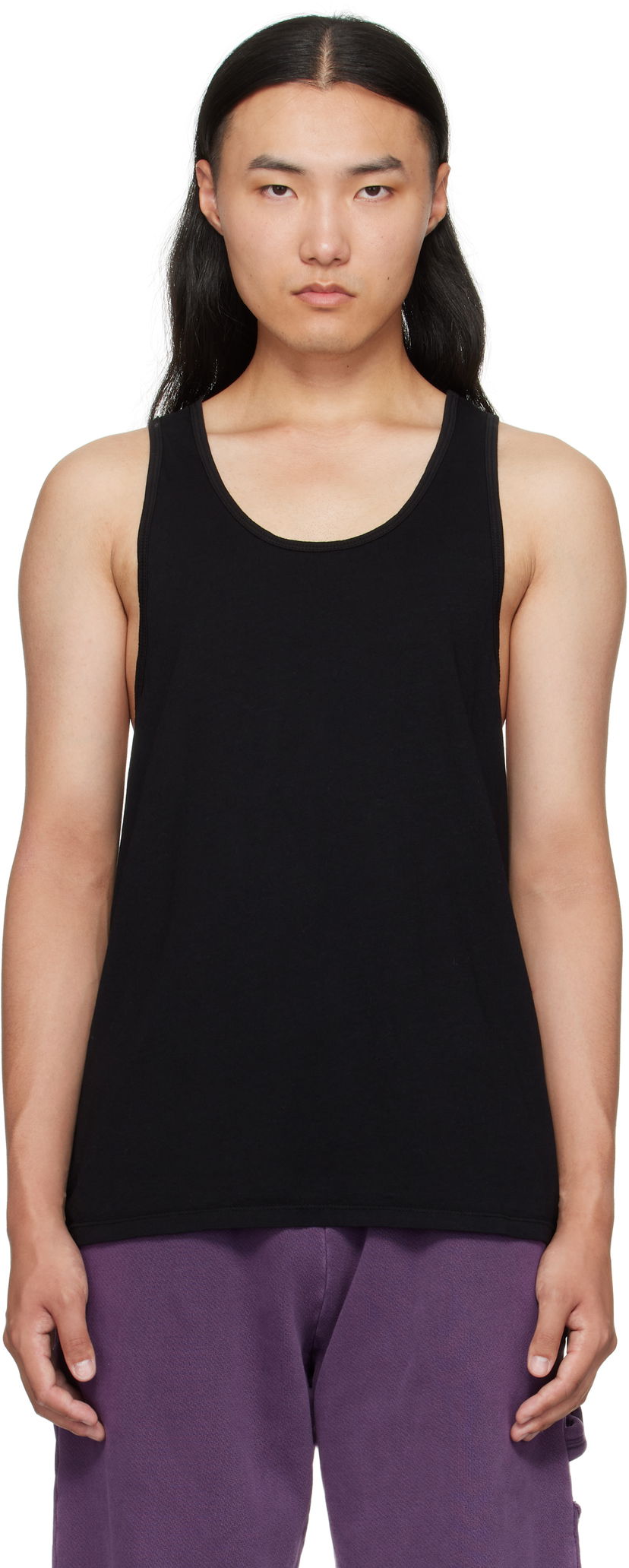 Majica bez rukava LES TIEN Les Tien Cotton Tank Top Crna | CJ-2046