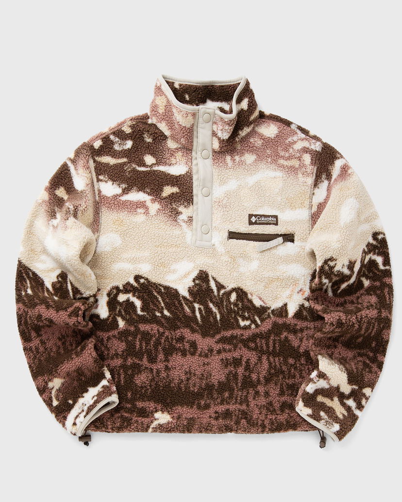 Džemper Columbia Helvetia II Printed Cropped Fleece Half Snap Pullover Smeđa | 2098501256