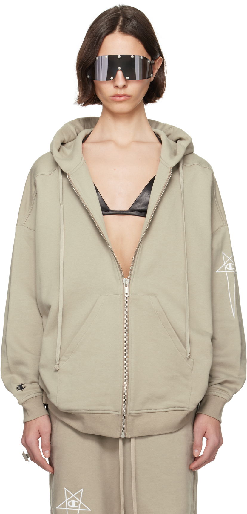 Dukserice Rick Owens Rick Owens Champion Edition Jumbo Jason's Hoodie Zelena | CW01E1663 CHFE