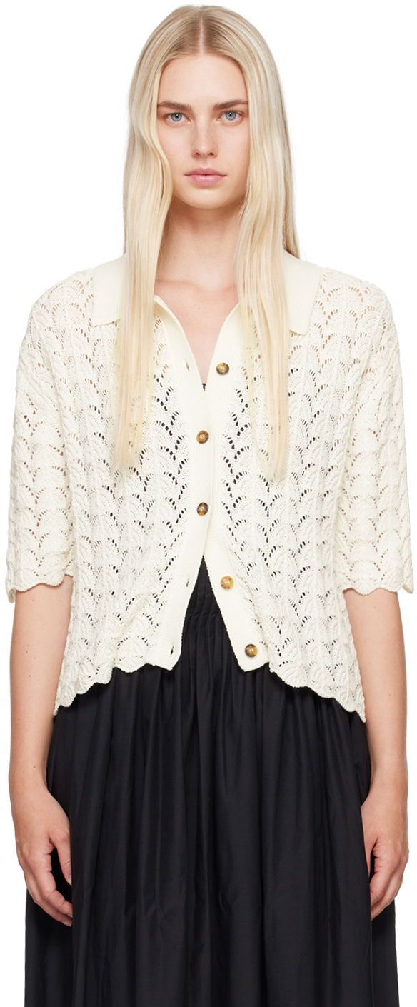 Džemper Loulou de Saison Loulou de Saison Adria Knitted Cardigan Bijela | ADRIA