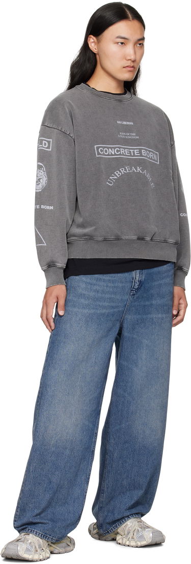 Dukserice Han Kjøbenhavn Han Kjobenhavn Graphic Printed Crewneck Sweatshirt Siva | M-134728, 3