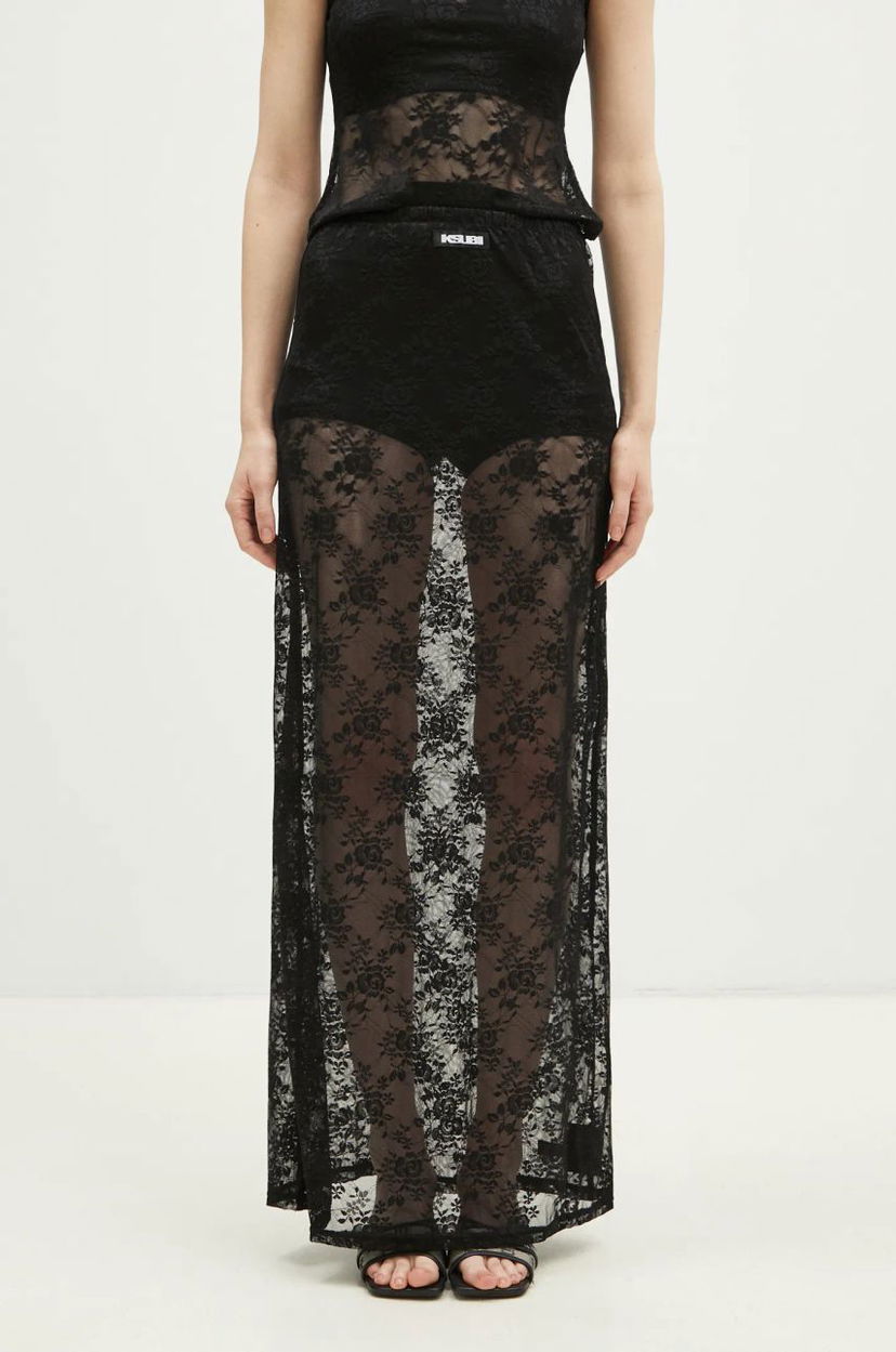 Suknja Ksubi KSUBI Veneda Slip Maxi A-Line Skirt Crna | WPS25SK004