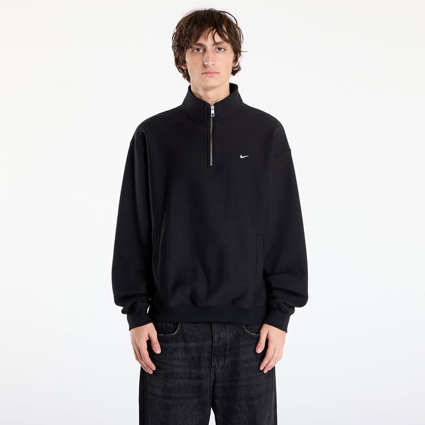 Dukserice Nike Solo Swoosh Fleece Quarter-Zip Top Crna | HV1094-010