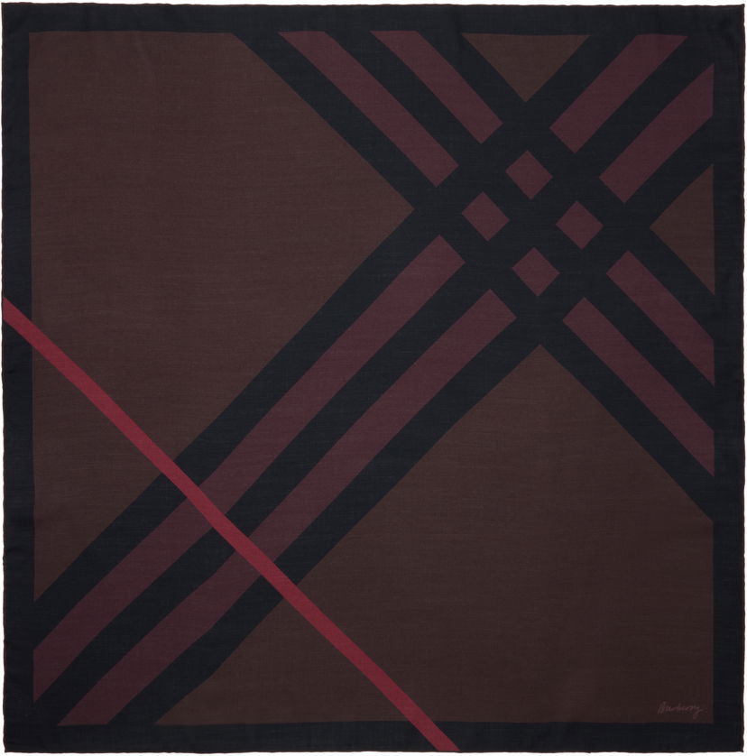 Šal Burberry Burberry Check Cashmere Silk Scarf Smeđa | 8116717
