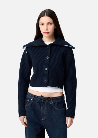 Džemper AXEL ARIGATO Celine Cropped Ribbed Knit Cardigan Tamnoplava | A3359001, 2