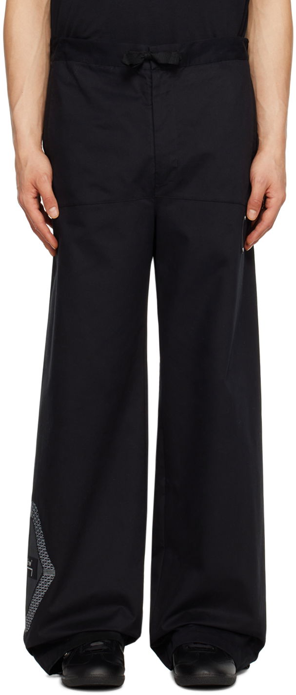 Hlače A-COLD-WALL* A-COLD-WALL* Vertex Drawstring Wide-Leg Trousers Crna | ACWMB193