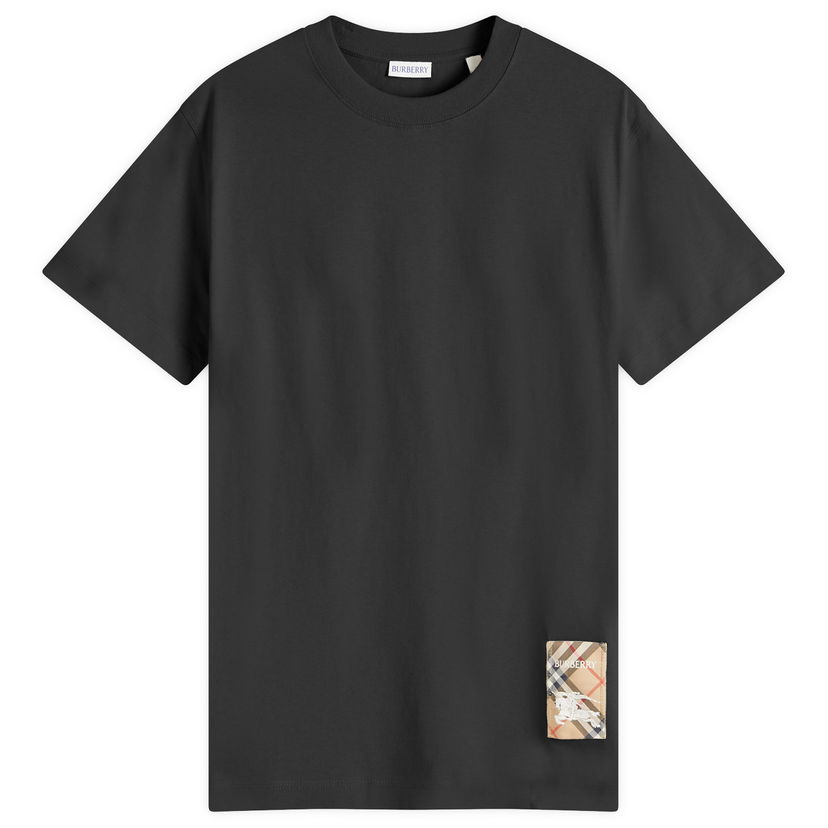 Majica kratkih rukava Burberry Check Label T-Shirt Crna | 8104889-A1189