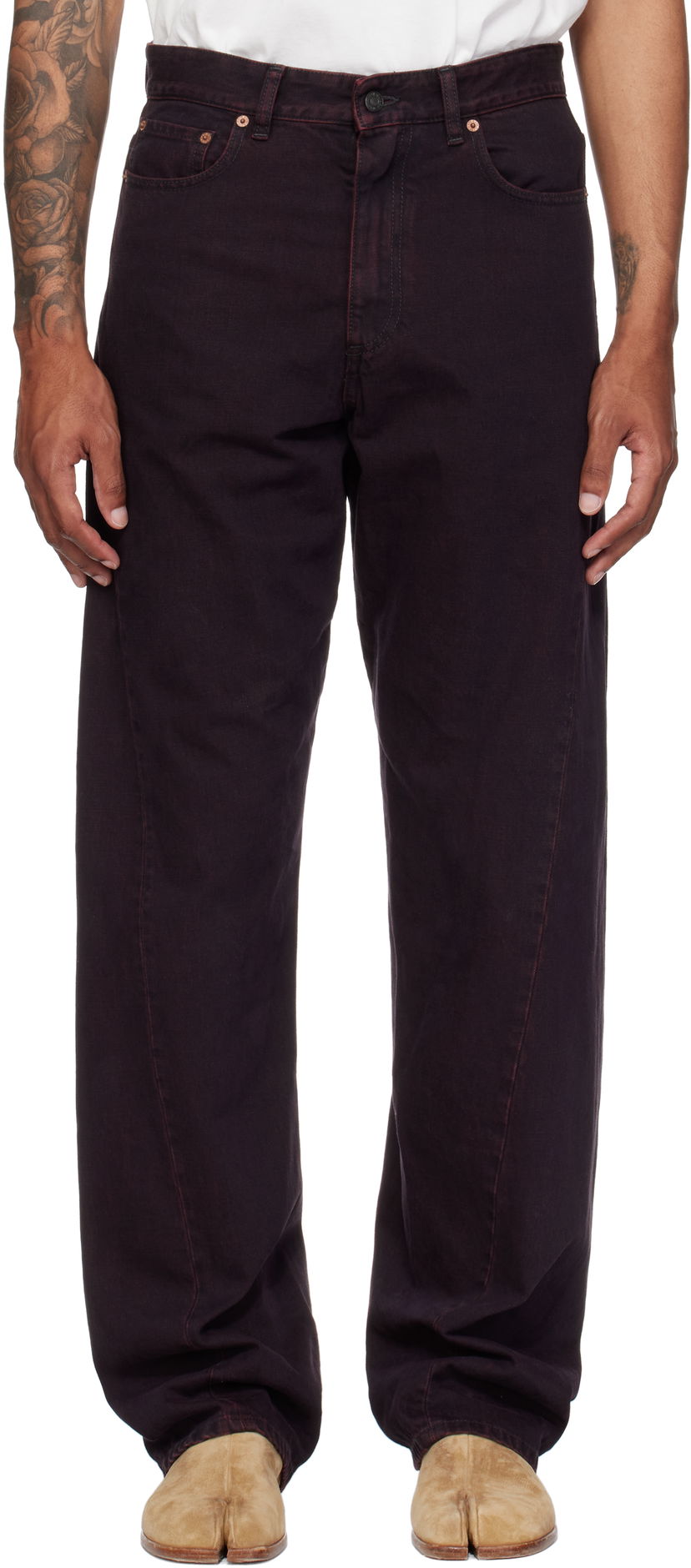 Jeans Maison Margiela MM6 Maison Margiela Twisted Seam Jeans Tamnocrvena | SH0LA0024 M30032