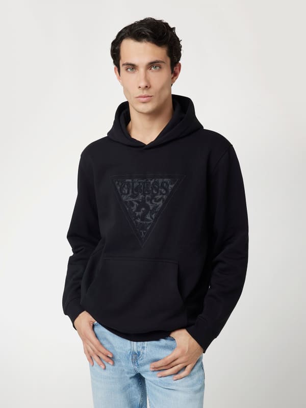 Dukserice GUESS Black Fleece Graphic Hoodie Crna | M4BQ25K9Z21