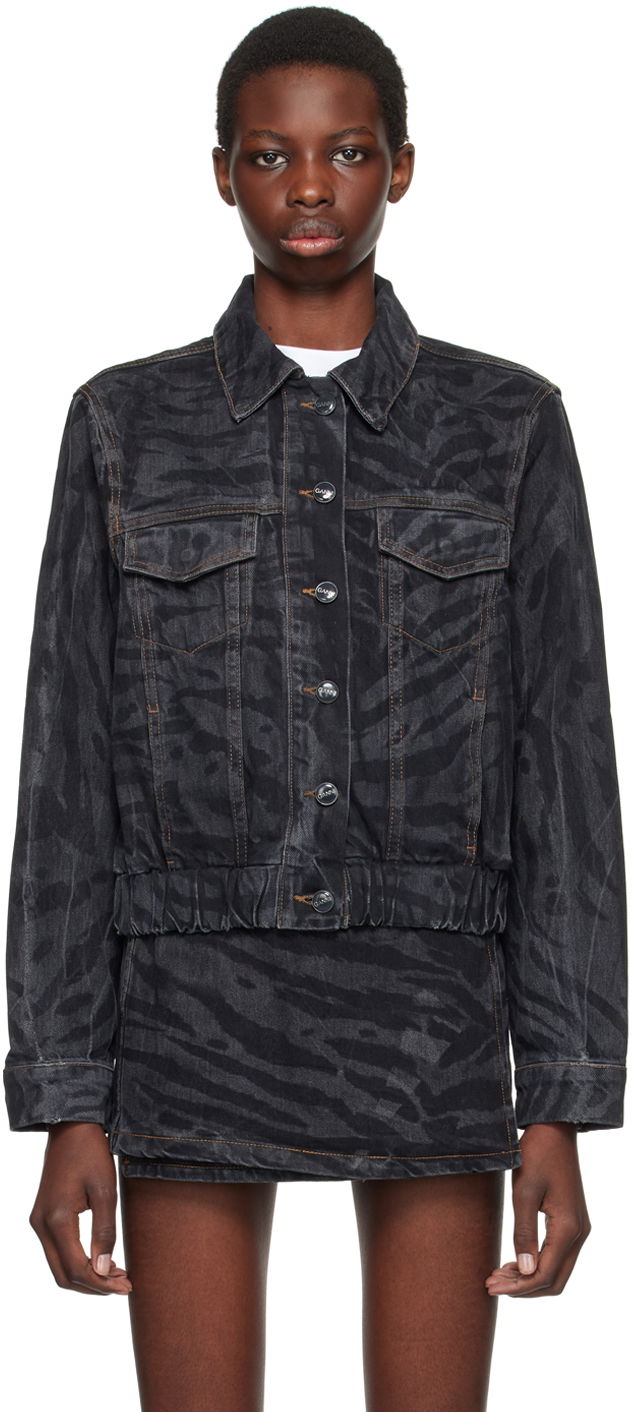 Jakna GANNI Black Lazer Denim Jacket Crna | J1484