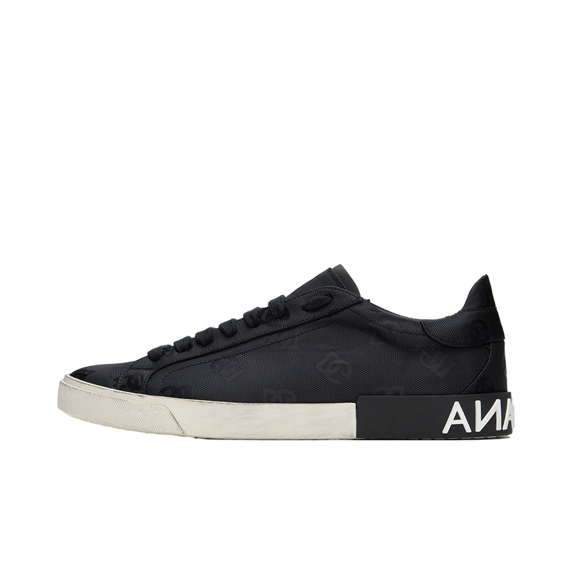 Tenisice i cipele Dolce & Gabbana Black Portofino Vintage Sneakers Crna | CS2203AO483
