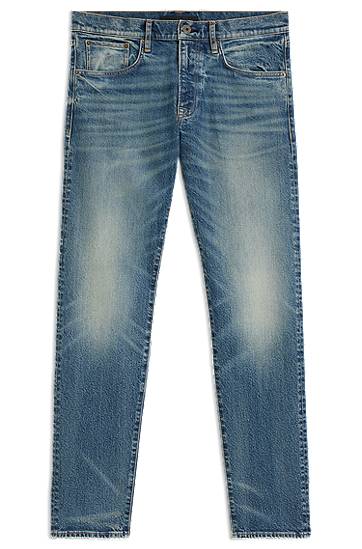 Jeans BOSS BECKHAM x BOSS Slim-Fit Vintage-Wash Jeans Plava | 50549119, 0