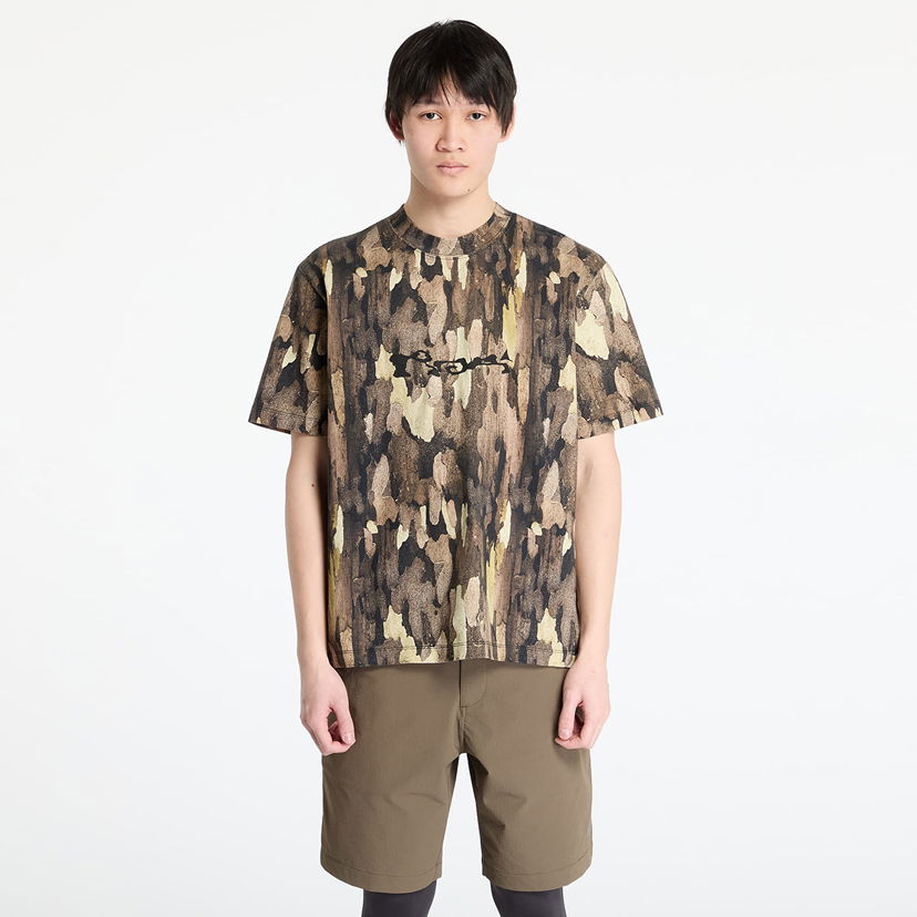Majica kratkih rukava ROA ROA Bark Camouflage T-Shirt Smeđa | RBMW0440JY43 GRN0027