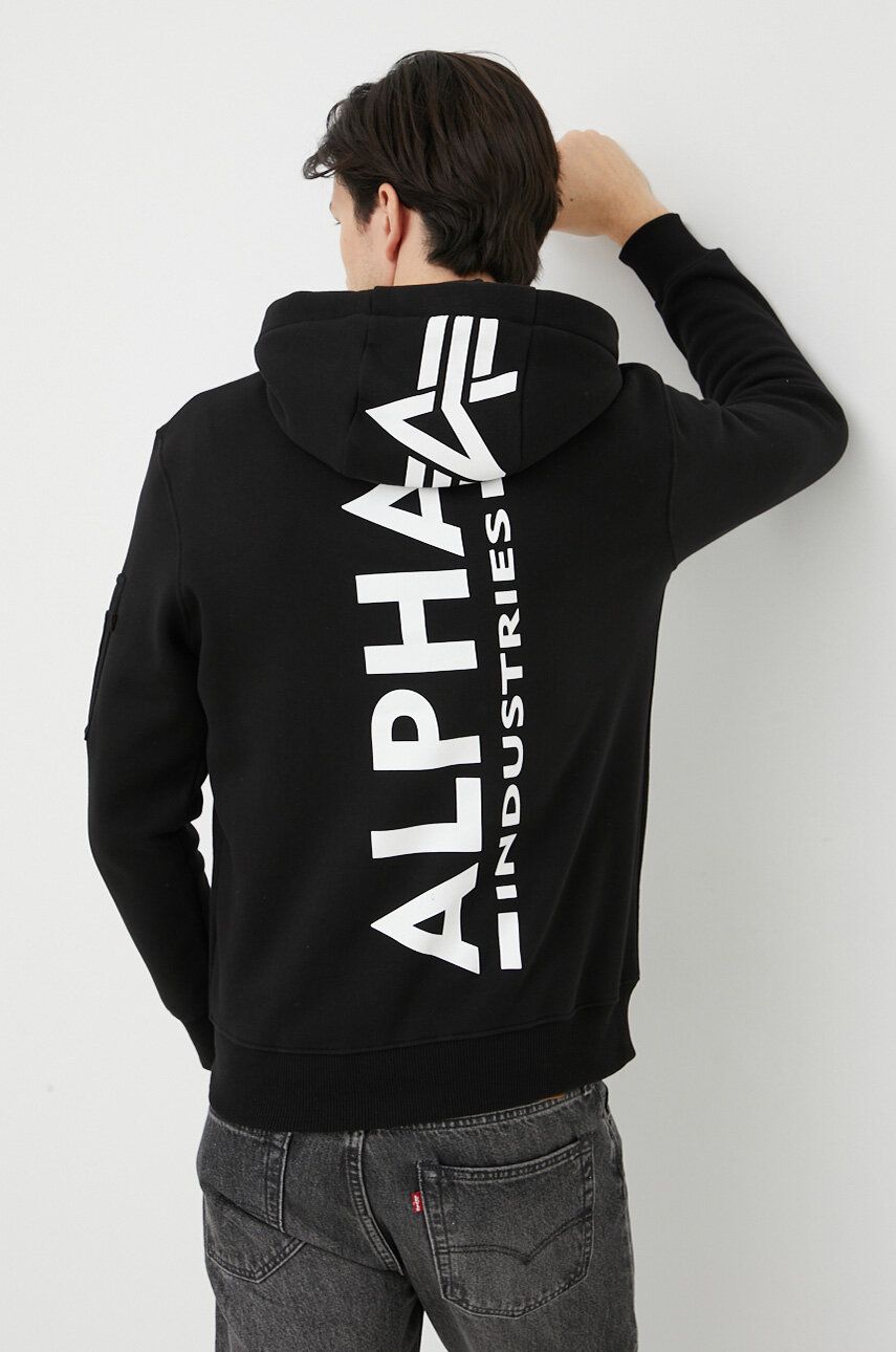 Dukserice Alpha Industries Logo Hoodie Crna | 178318.03, 0