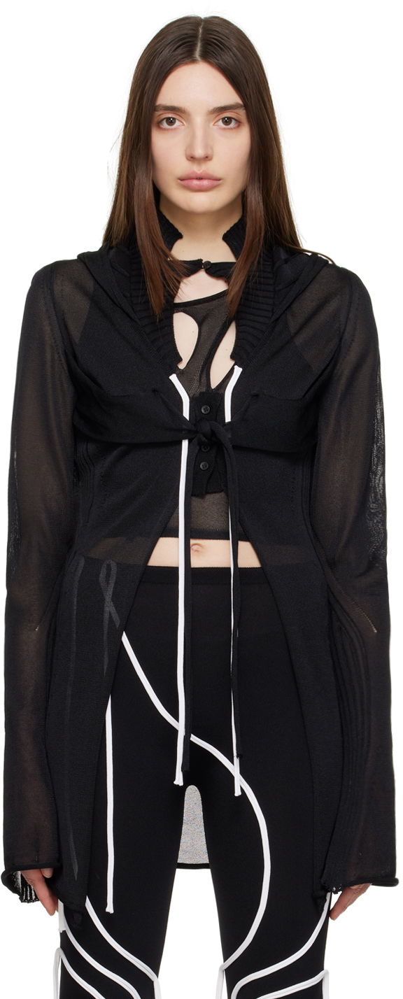 Džemper Ottolinger Ottolinger Hooded Sheer Cardigan Crna | 705401