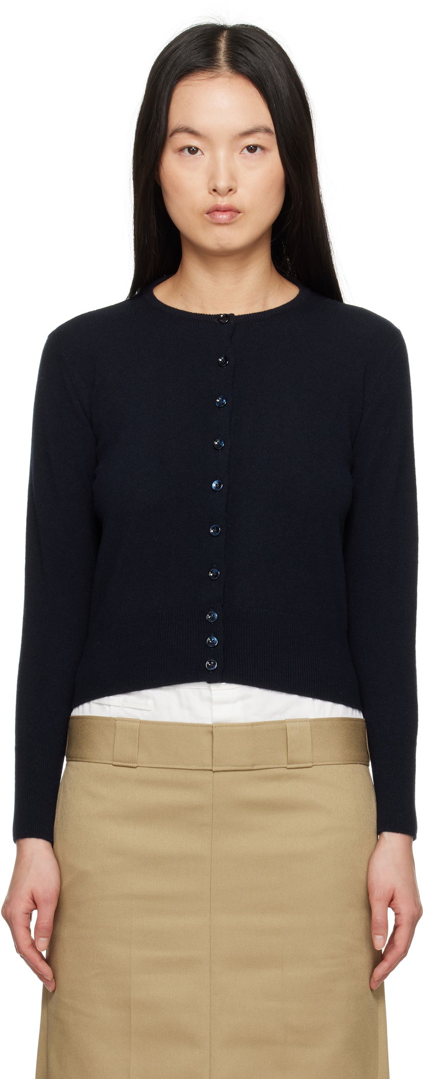 Džemper Maison Margiela Maison Margiela Wool Knit Cardigan Tamnoplava | S51HP0016 M13090