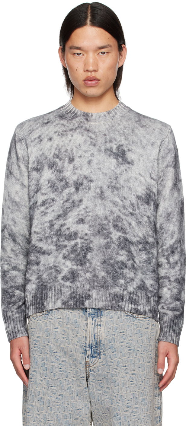 Džemper Acne Studios Gray Acid Print Sweater Siva | B60329-