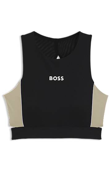 Majica bez rukava BOSS BOSS Active Top with Cutout Details Crna | 50544180