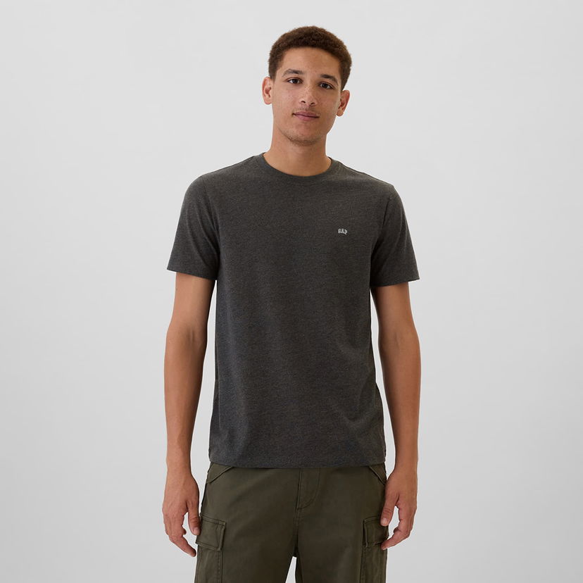 Majica kratkih rukava GAP T-shirt Micro Logo Crew Charcoal Heather S Crna | 502022-00