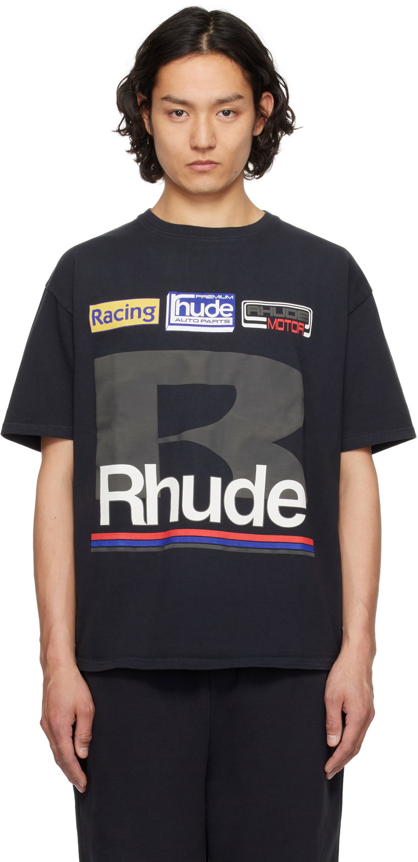 Majica kratkih rukava Rhude Rhude Petrol Patch T-Shirt Crna | RHSS25TT12012