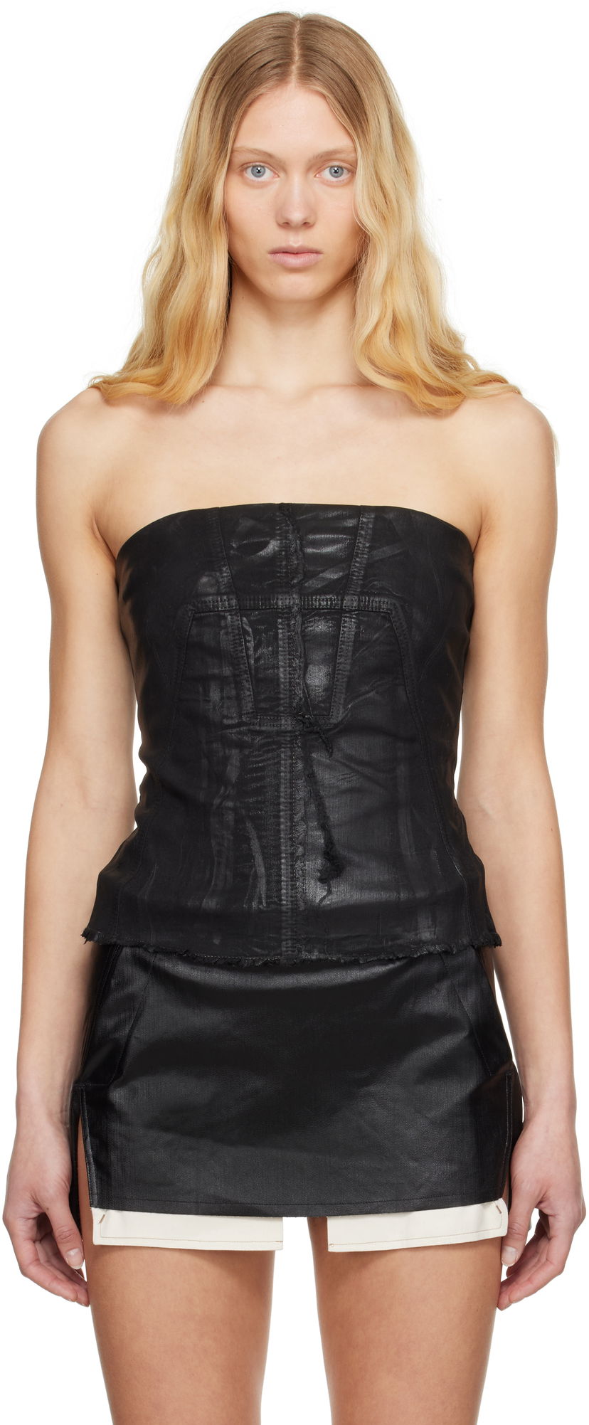 Majica bez rukava Rick Owens Rick Owens DRKSHDW Hollywood Bustier Denim Top Crna | DS01E3127 SCF