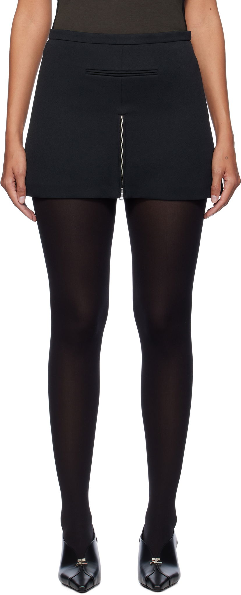 Suknja Courrèges Courrèges Zipped Twill Miniskirt Crna | 324CJU180PL0007