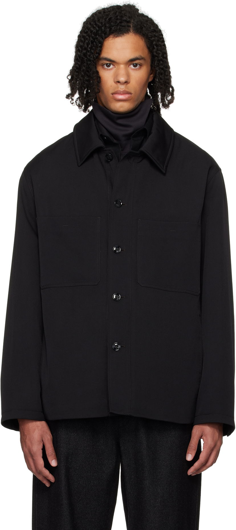 Košulja LEMAIRE Lemaire Wadded Facing Jacket Crna | OW1097 LF1317