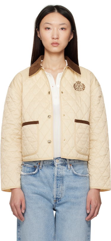 Jakna Sporty & Rich Sporty & Rich H&W Crest Cropped Quilted Jacket Bež | OW027620241CR01, 0