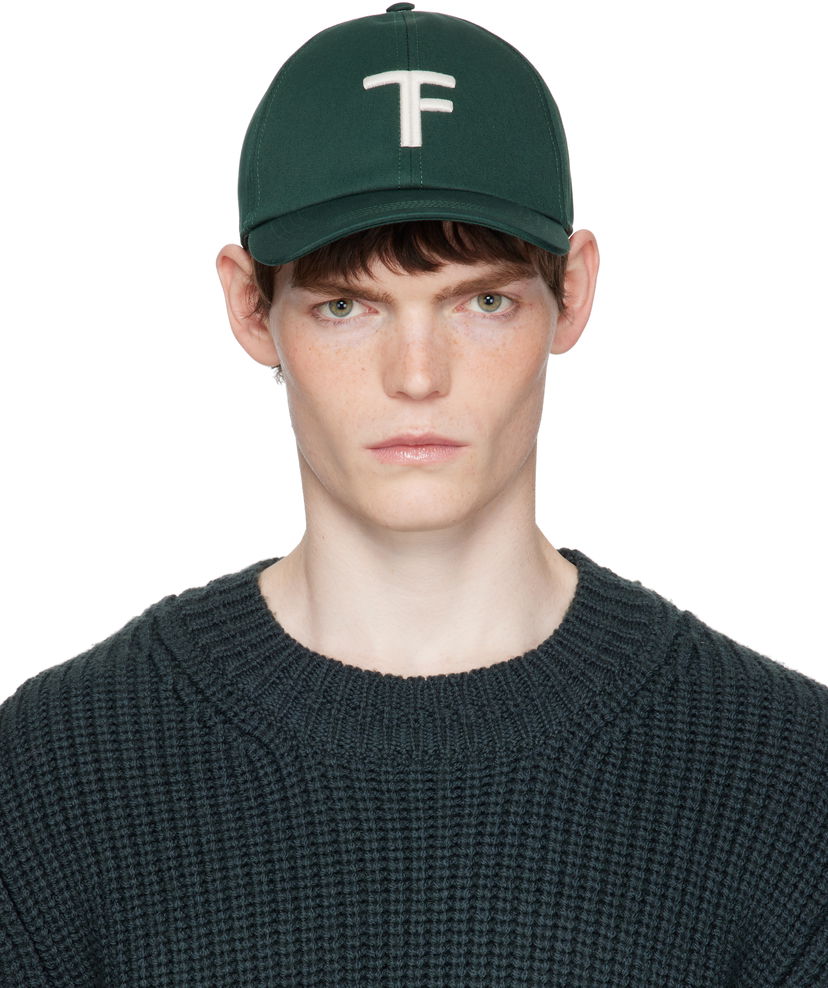 Kapa Tom Ford TOM FORD Brushed Cotton Baseball Cap Zelena | MH004-TCN057G