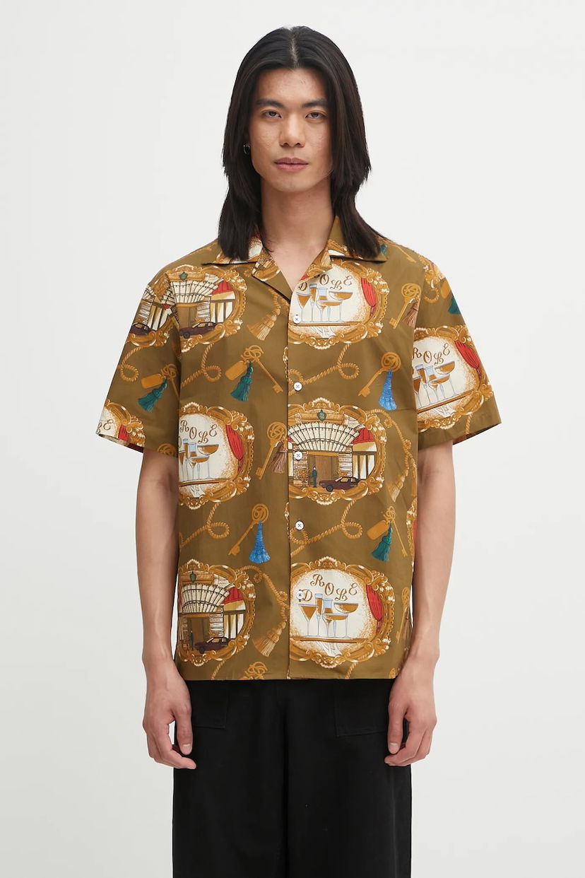 Košulja Drôle de Monsieur Drôle de Monsieur La Chemise Grand HUtel Regular Fit Shirt Smeđa | H.SH228.LI010