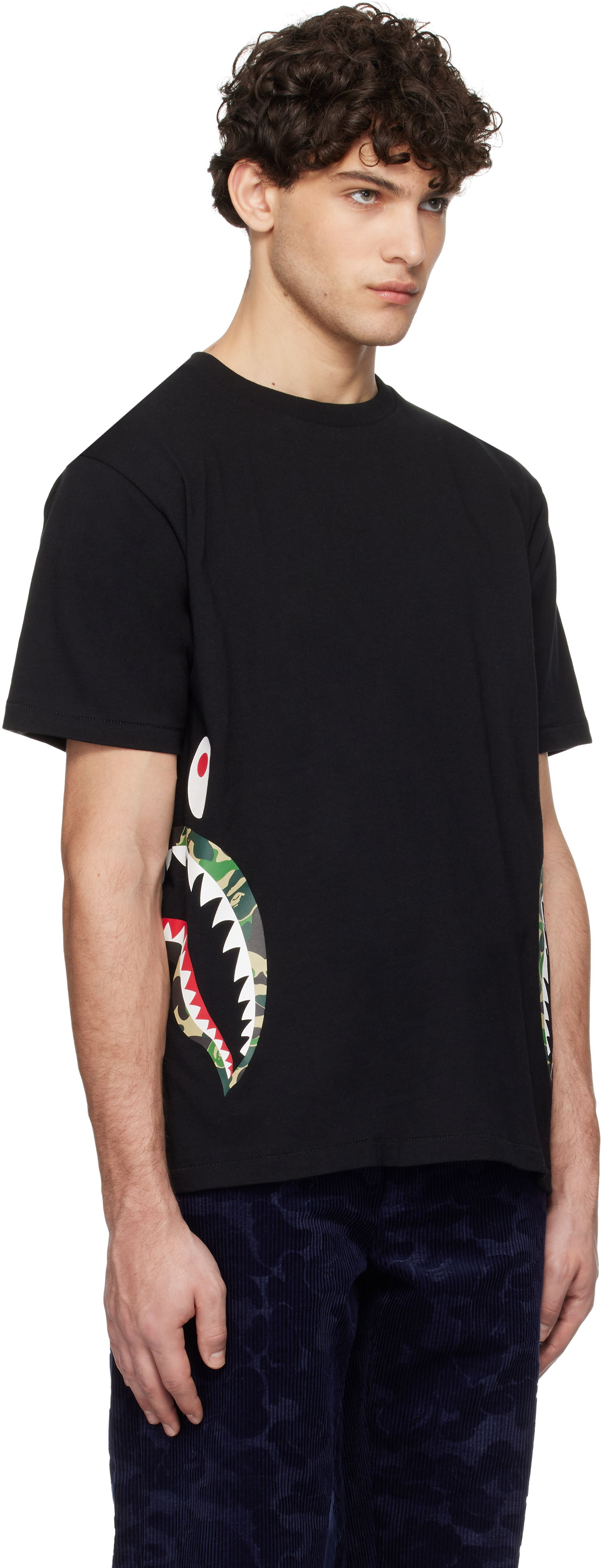 Majica kratkih rukava BAPE Camo Side Shark Graphic T-Shirt Crna | 001TEK801007M, 1