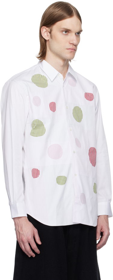 Košulja Comme des Garçons Comme des Garçons Cotton Poplin Check Appliqué Shirt Bijela | FO-B007-051, 1