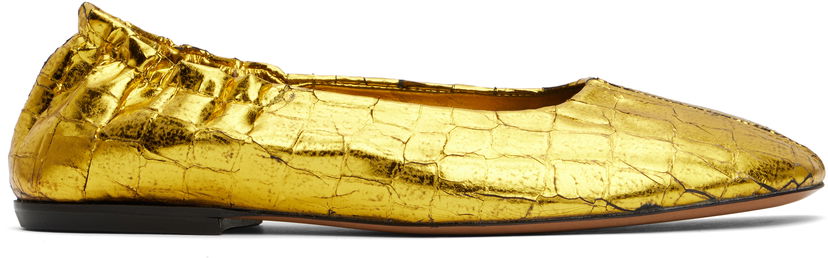 Haljina Dries Van Noten Dries Van Noten Metallic Ballerina Flats Žuta | WS251-1376-208