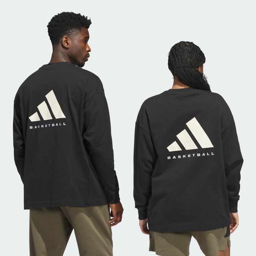 Majica kratkih rukava adidas Performance Basketball Long Sleeve T-Shirt Crna | JX5580