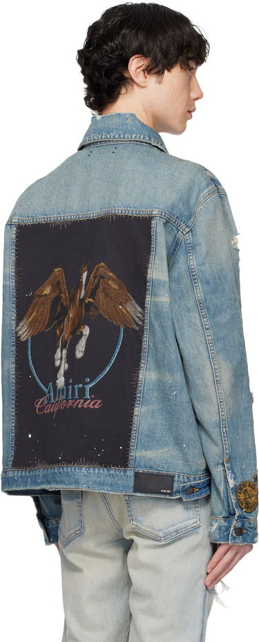 Jakna AMIRI Amiri Vintage Pegasus Trucker Denim Jacket Plava | AMDNTR1019, 2