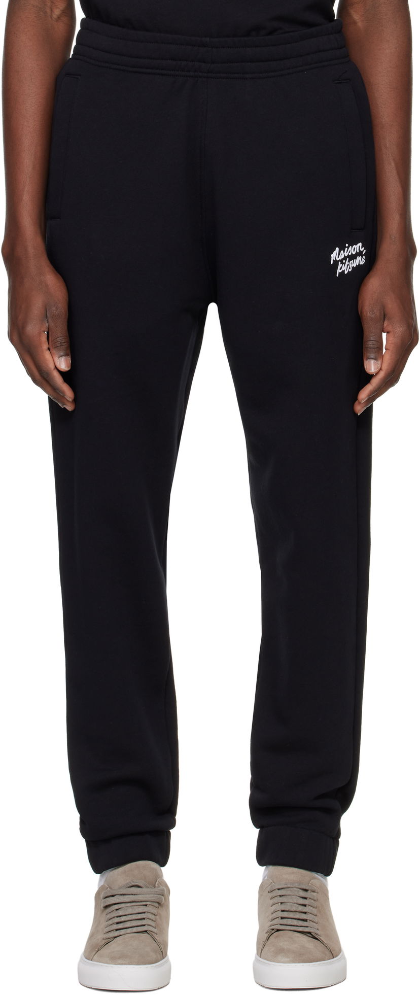 Trenirka MAISON KITSUNÉ Maison Kitsuné Handwriting Comfort Sweatpants Crna | NM01124KM0321