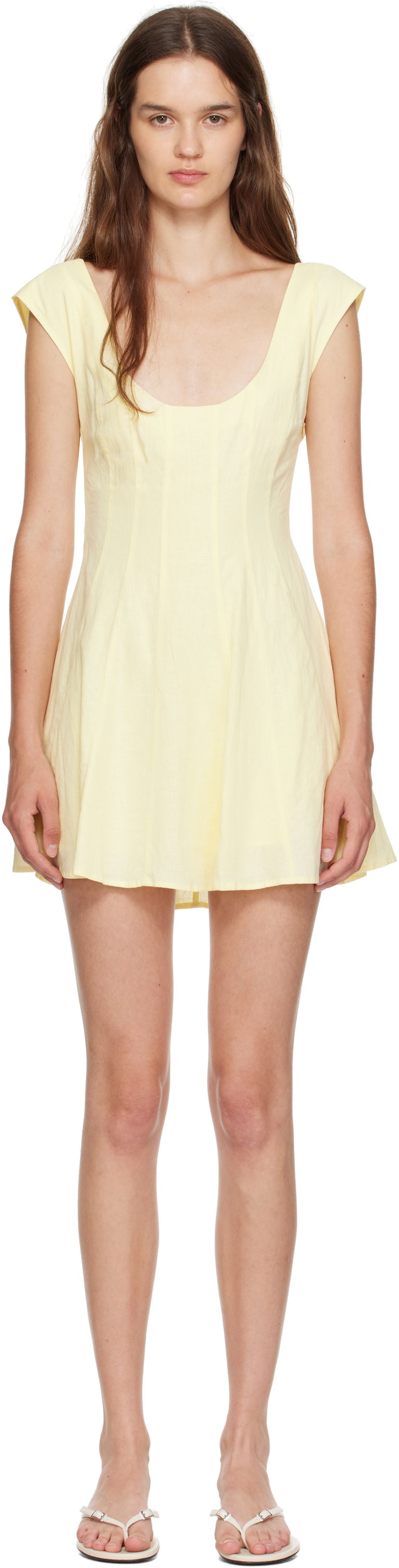 Haljina GUIZIO Guizio Leila Mini Dress Žuta | P25401W085